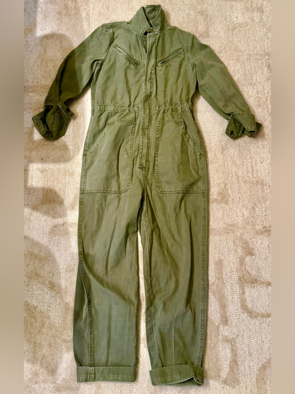 Madewell heavyweight twill utility jumpsuit - small / olive